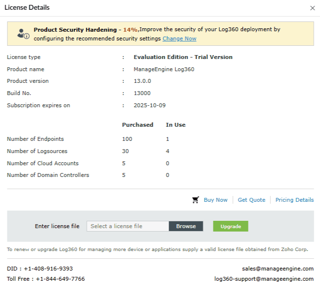 Steps to apply the license