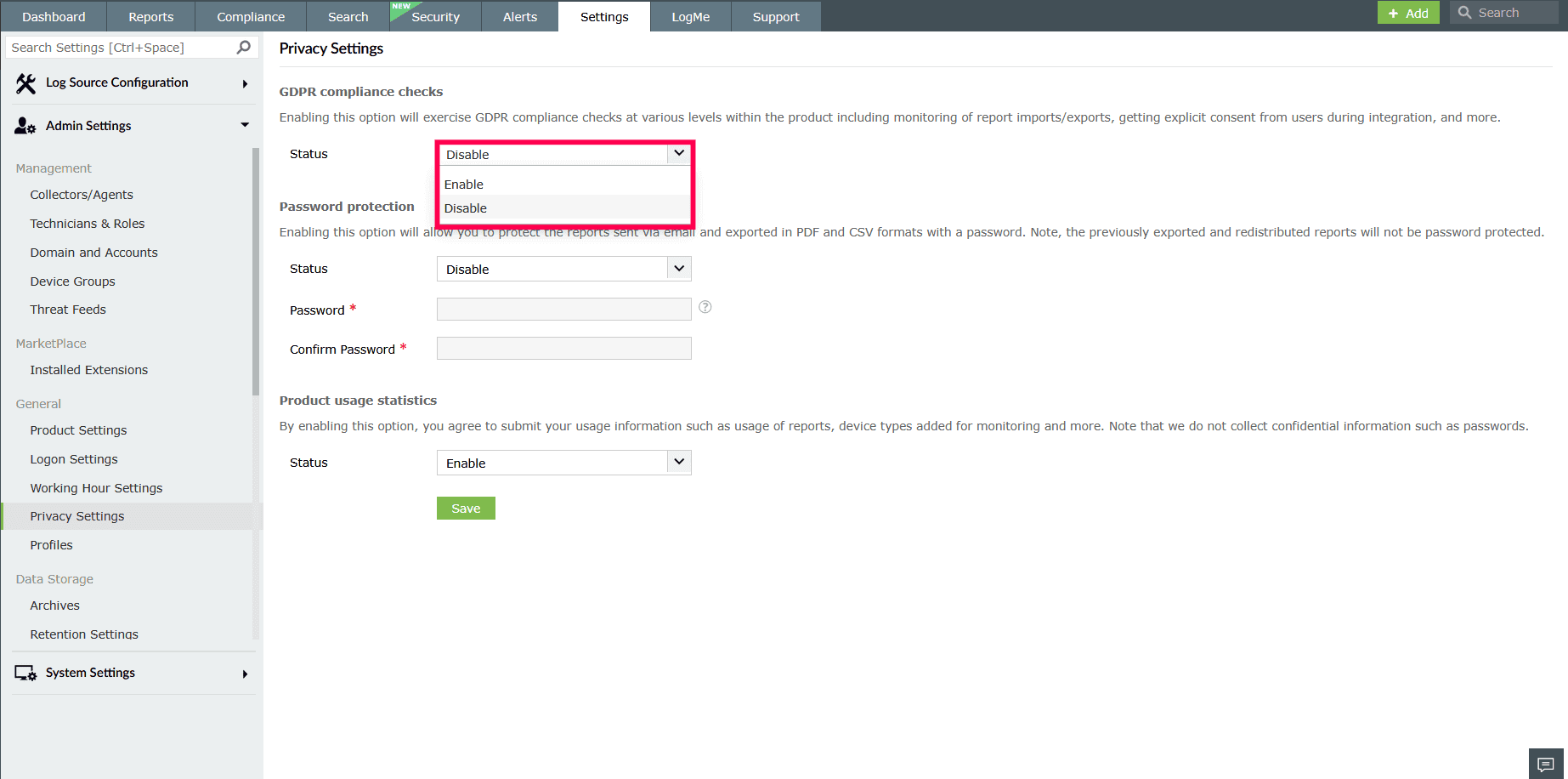 Privacy Settings