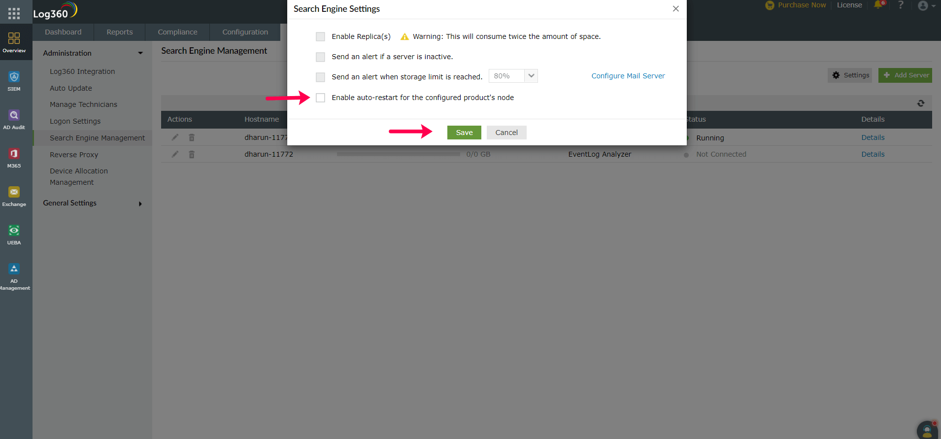 Search engine Settings