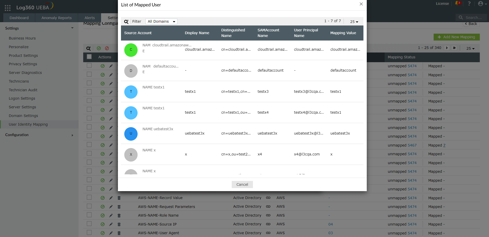 User Identity Mapping (UIM)