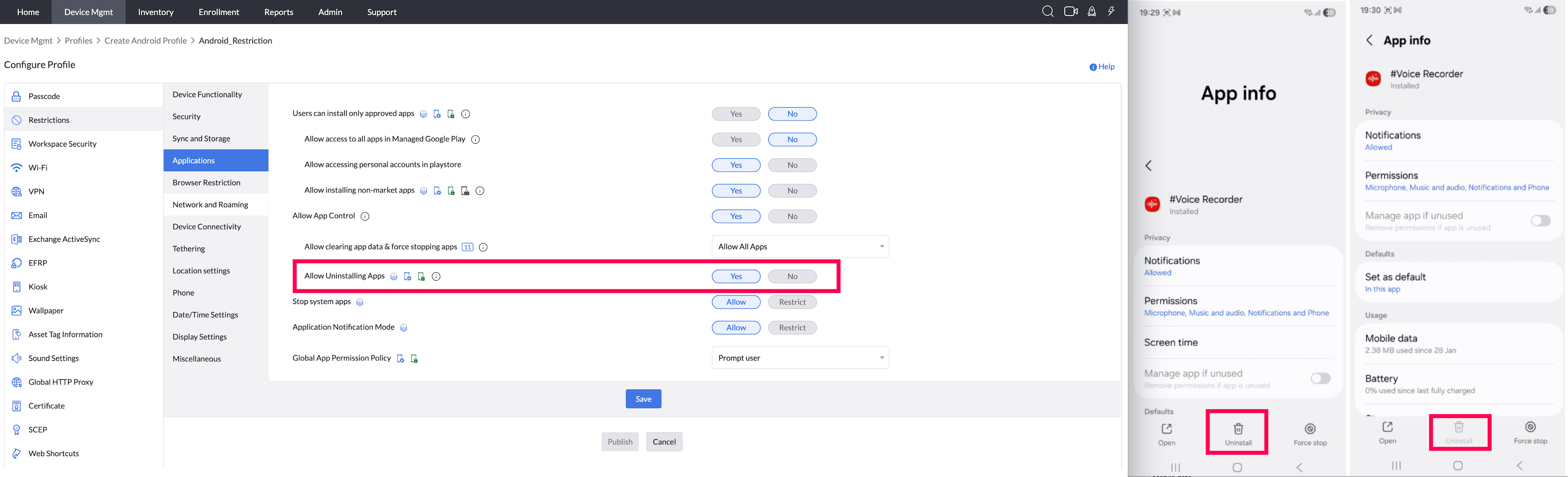 Allow Uninstalling Apps