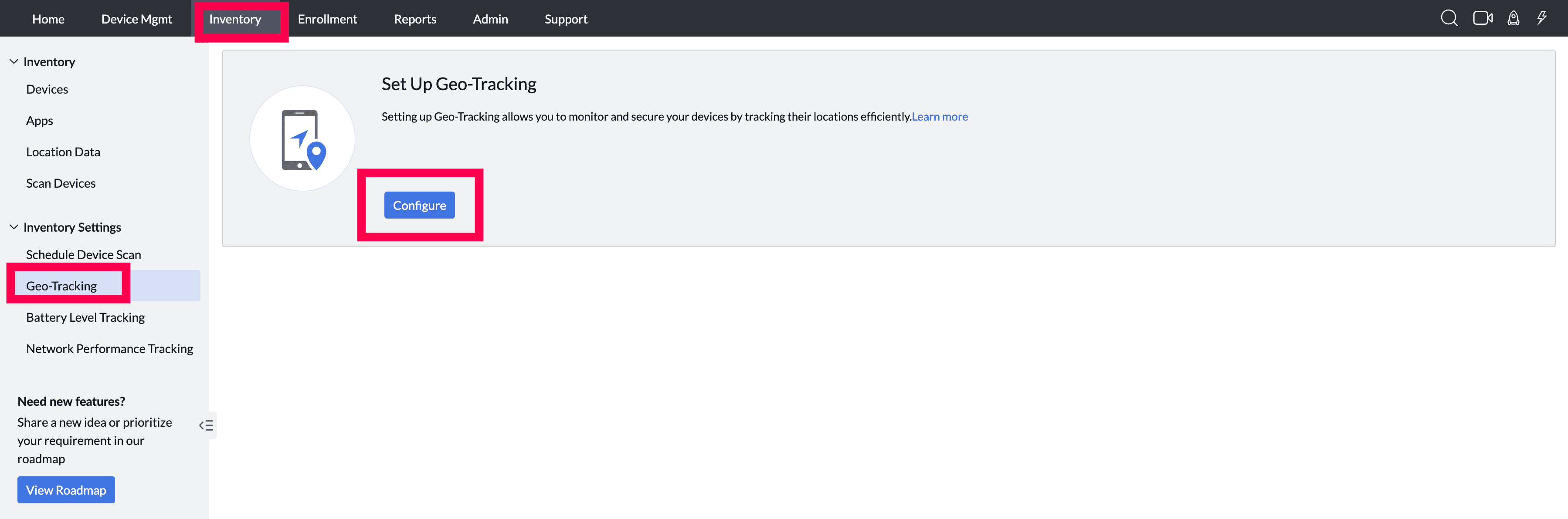 Configure Geo Tracking