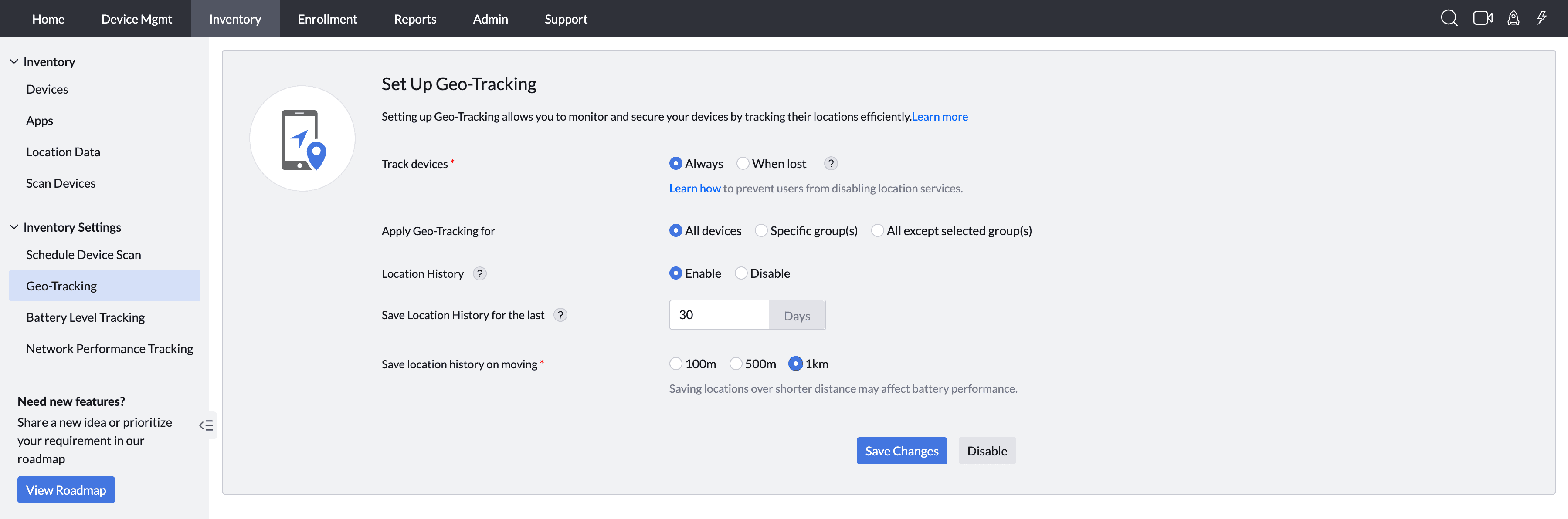 Geo Tracking All Devices