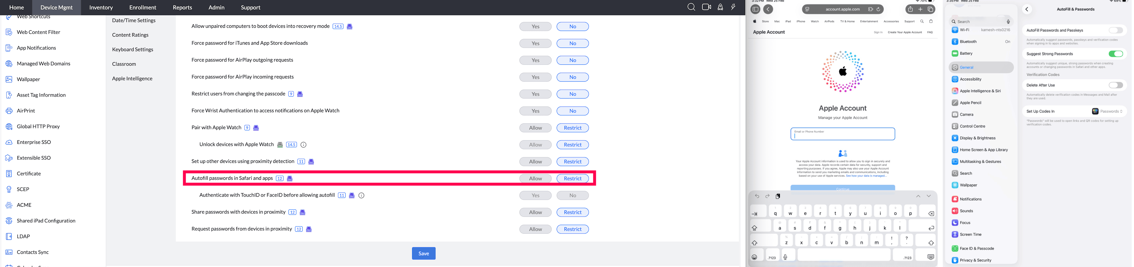 Autofill passwords in Safari and apps