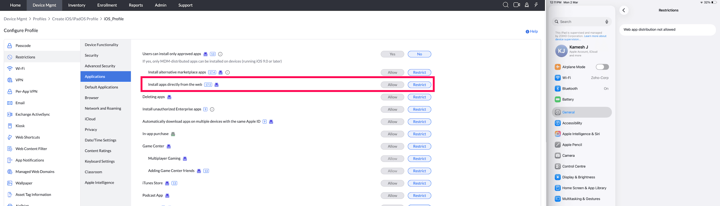 Install Apps Directly from Web 