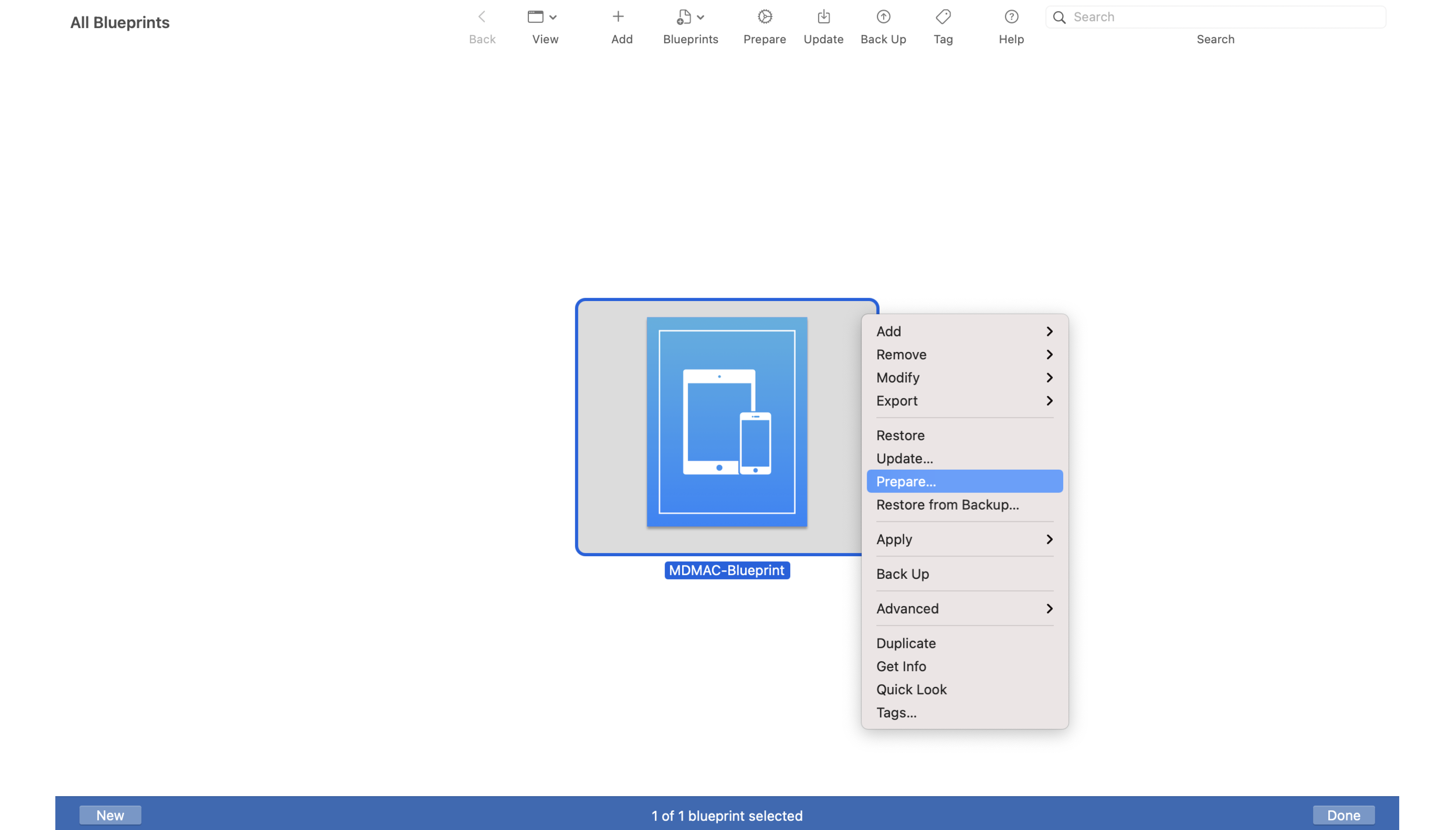 Add Wi-Fi profile to the Blueprint created on Apple Configurator
