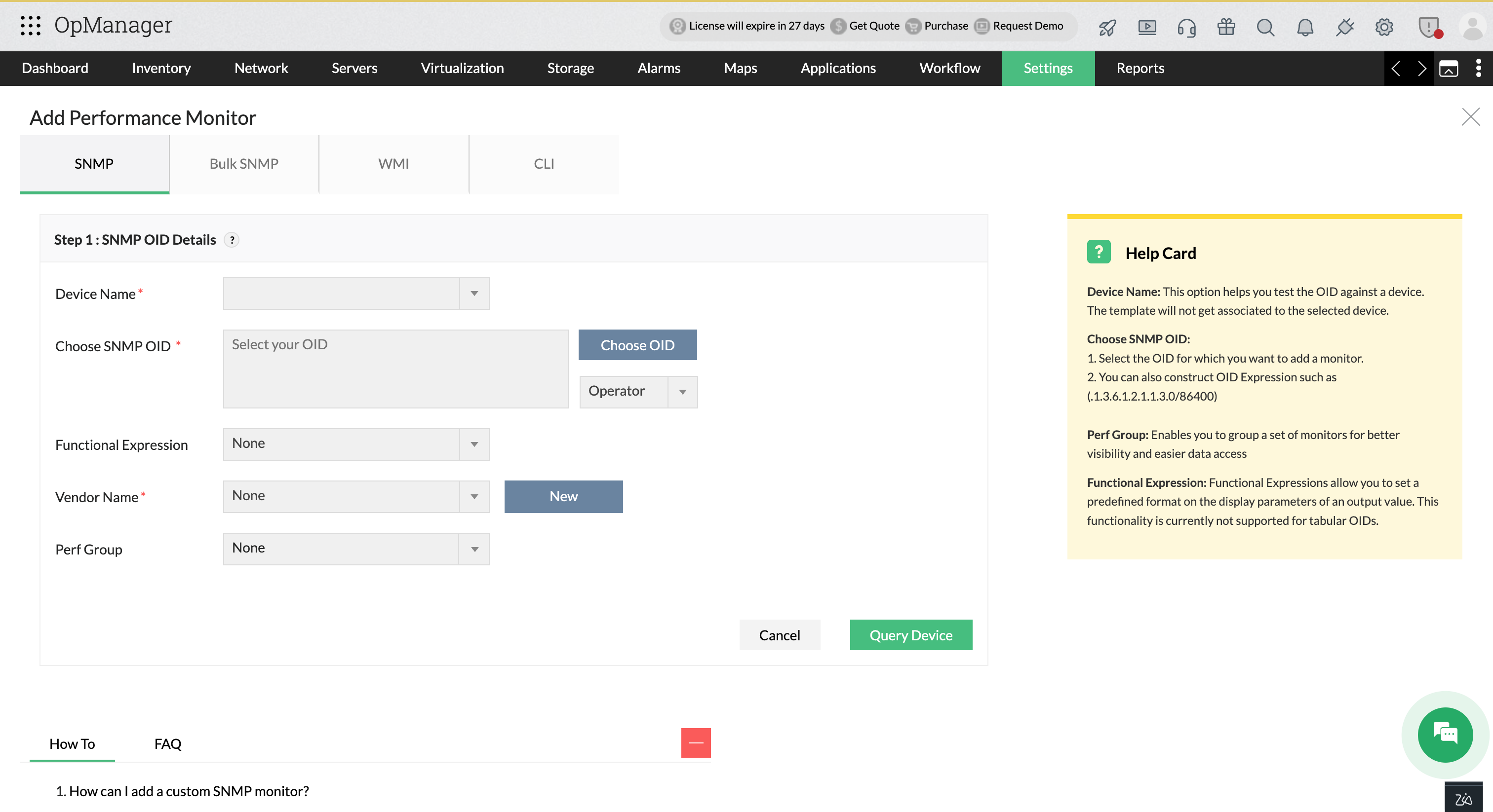 Tabular OID Monitoring ManageEngine OpManager: Tabular OID Monitoring