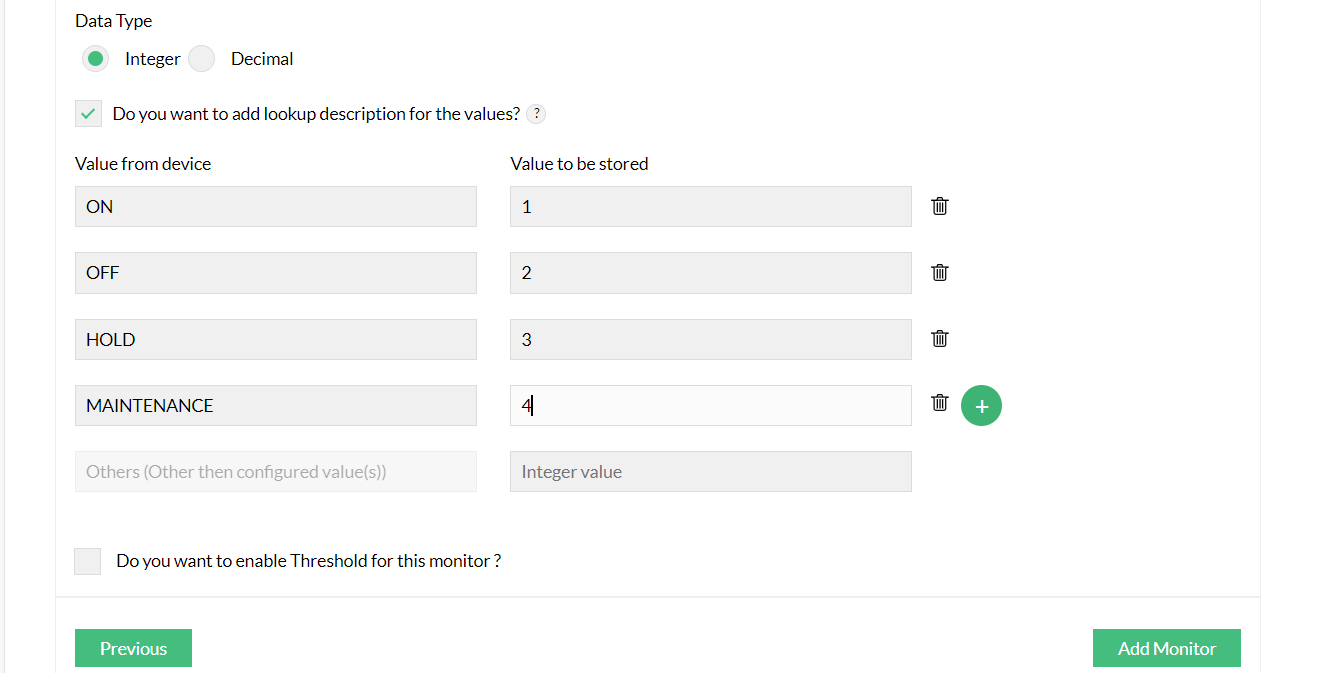 Custom snmp monitor addition in OpManager: Lookup values addition
