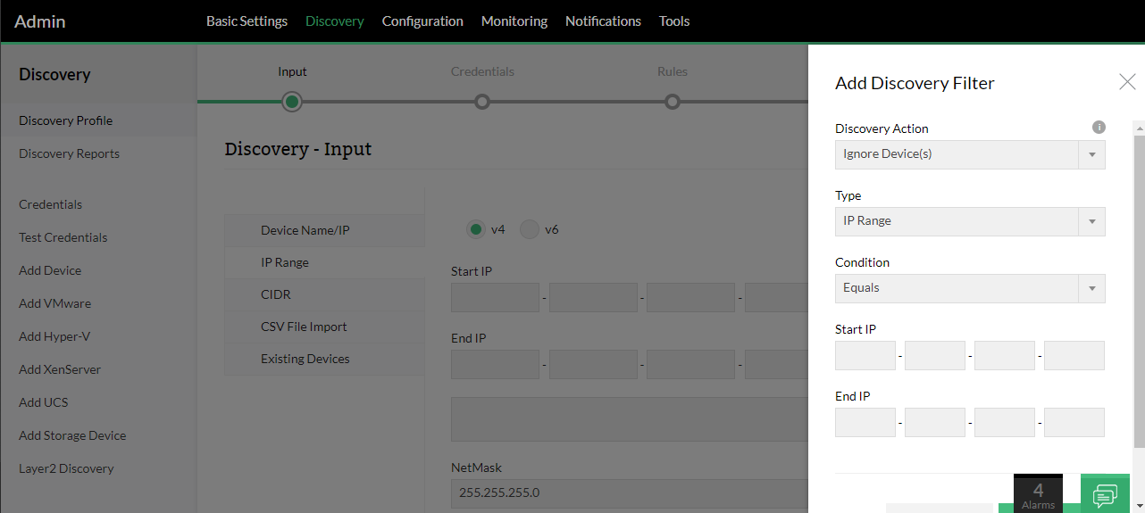 Discovery Filter in OpManager