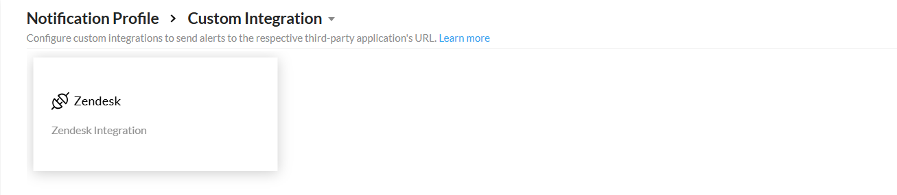Zendesk configuration Zendesk Configuration