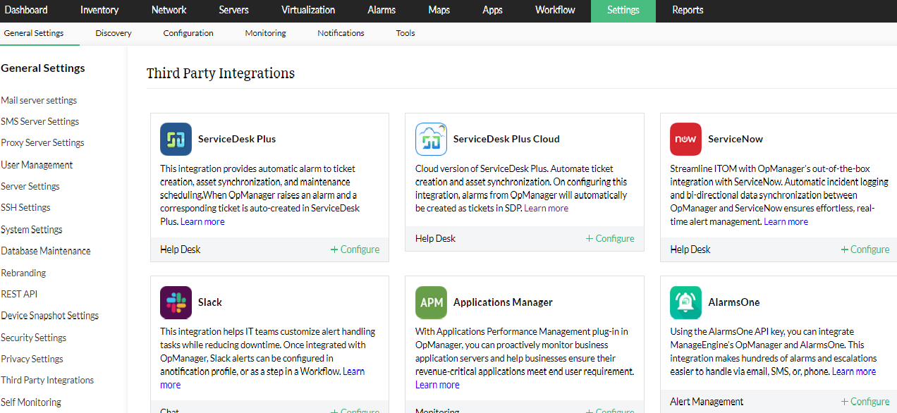 Integrations - ManageEngine OpManager