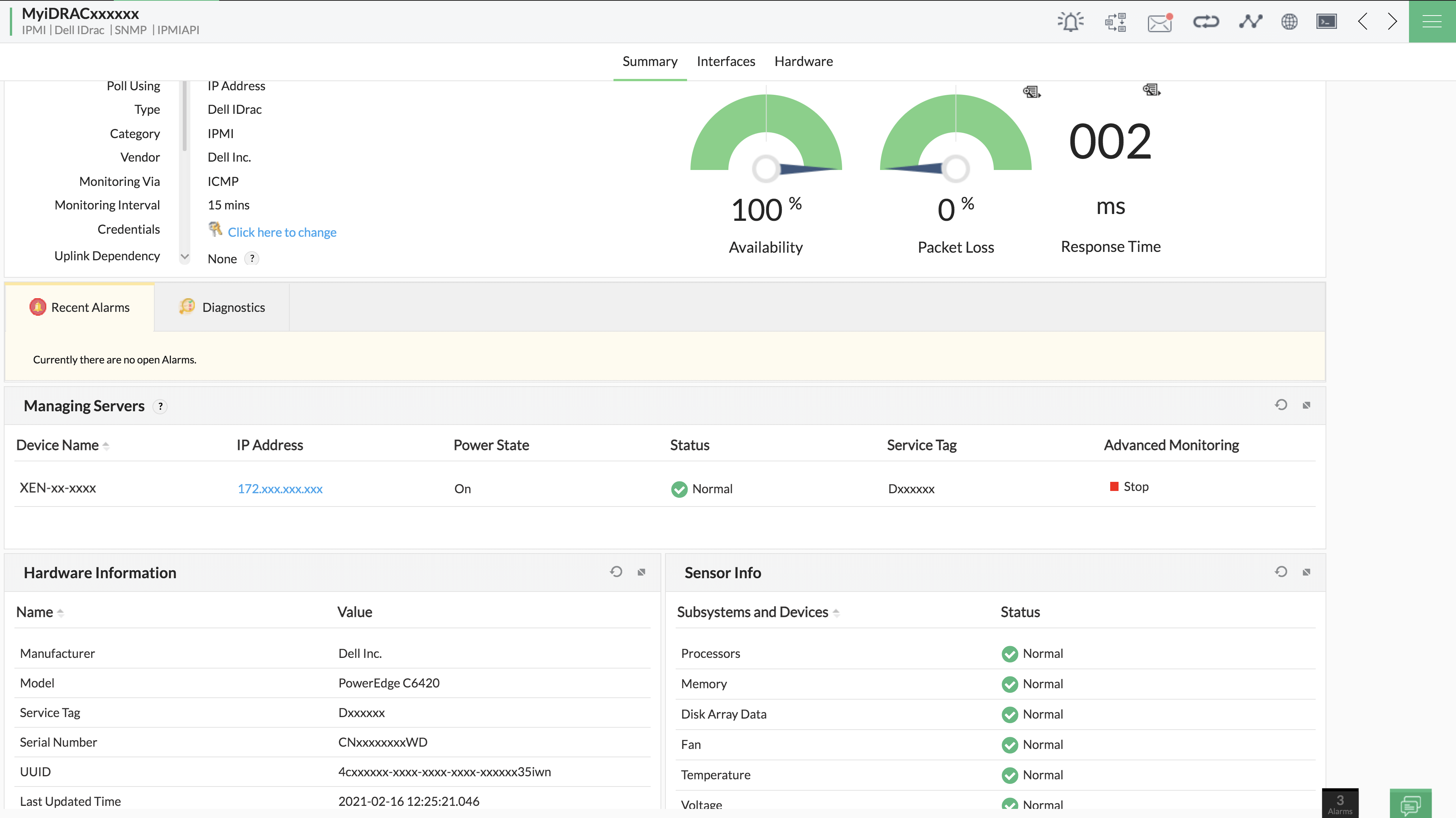 IPMI monitoring - ManageEngine OpManager
