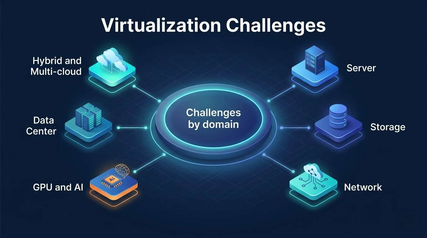 Virtualization challenges by infrastructure domain