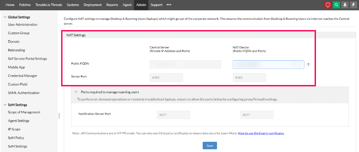 console-of-nat-settings