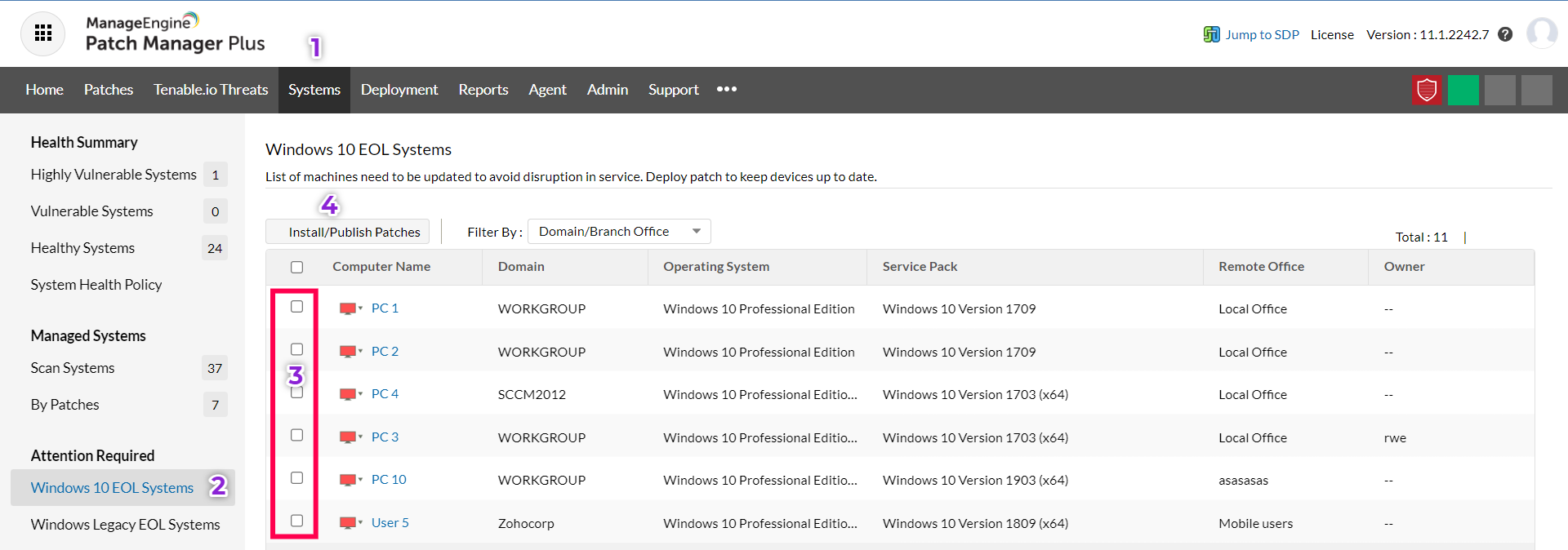 Patch Manager Plus console