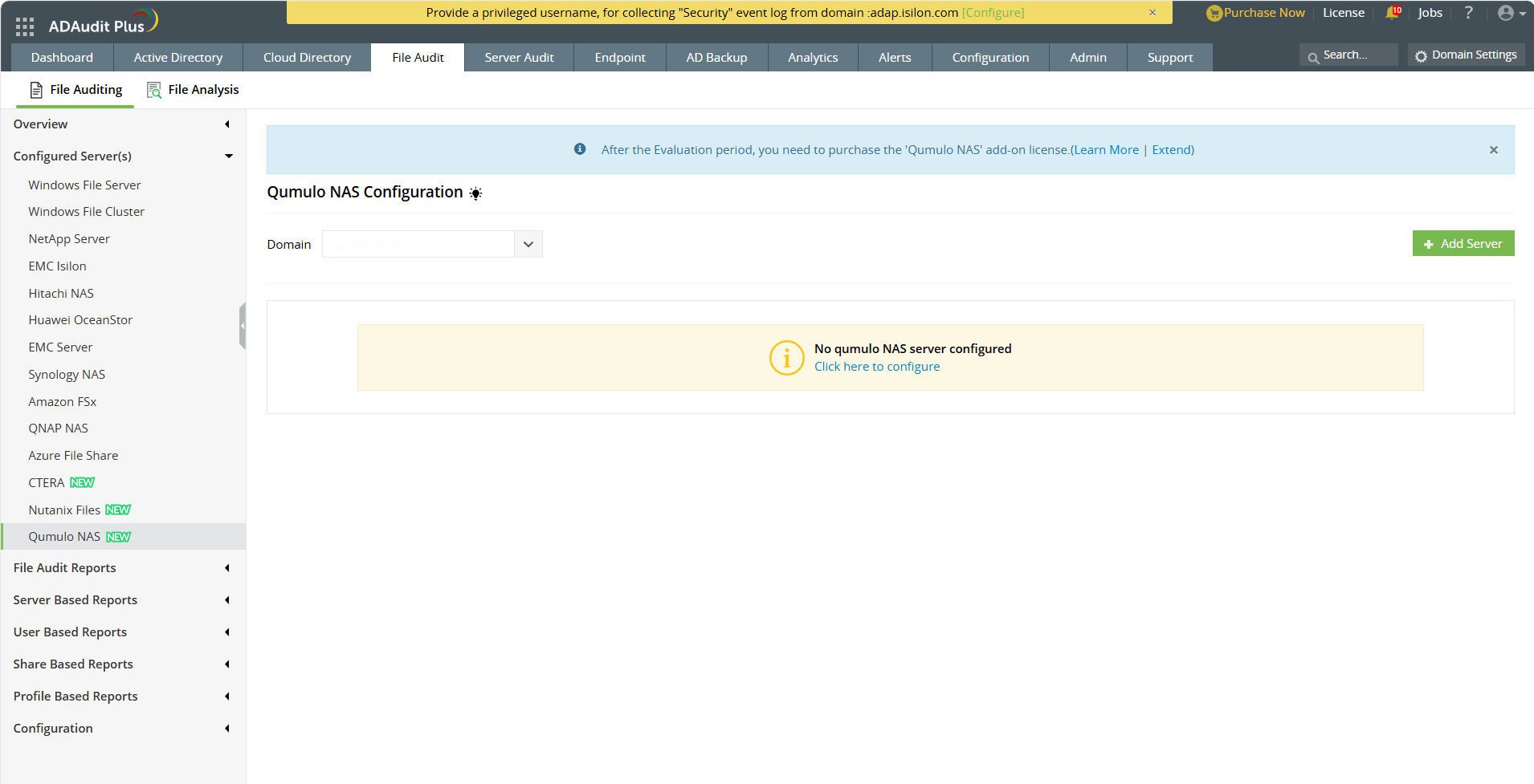 Configure Qumulo Core auditing