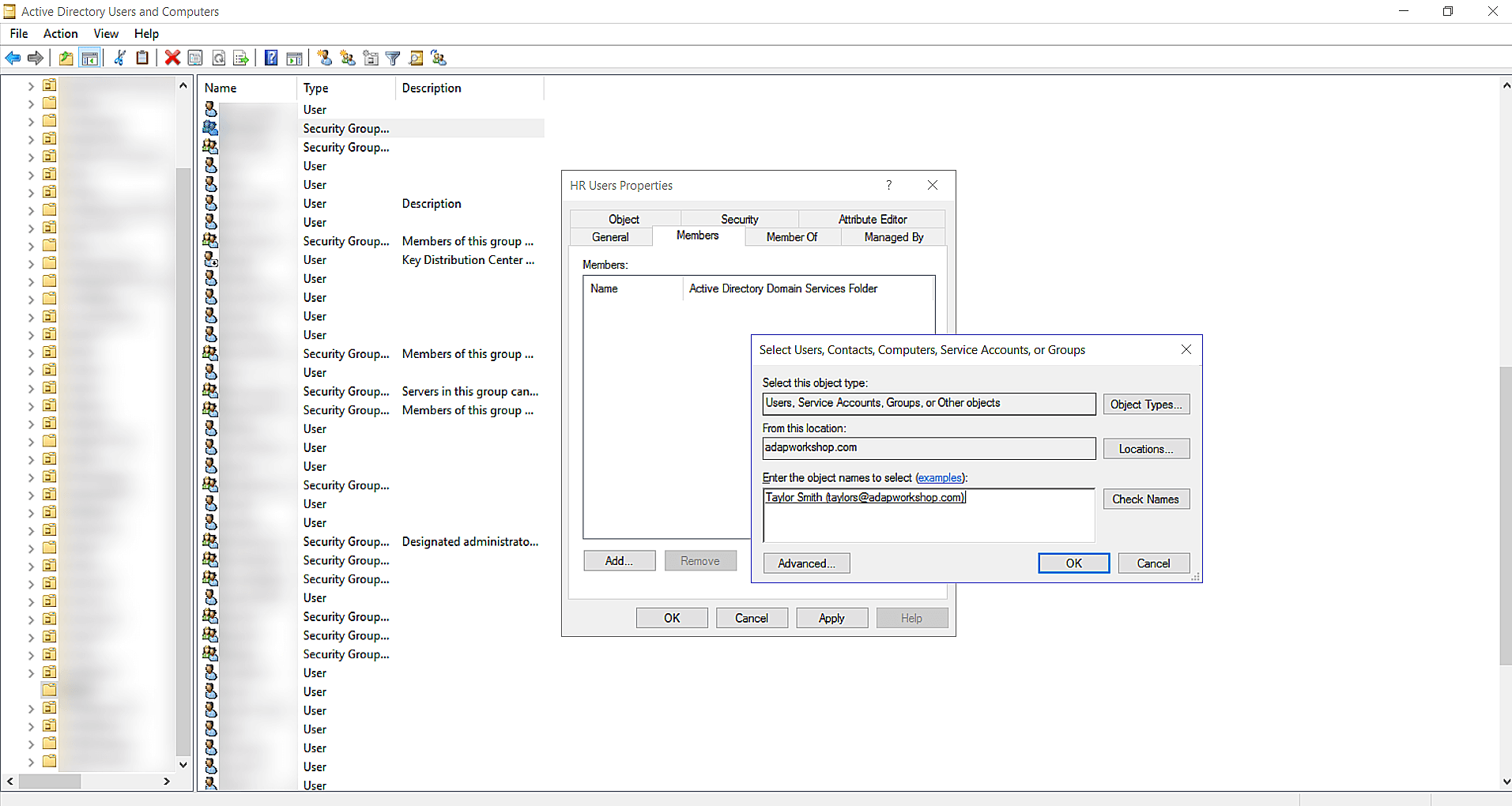 How to add a member to a security group