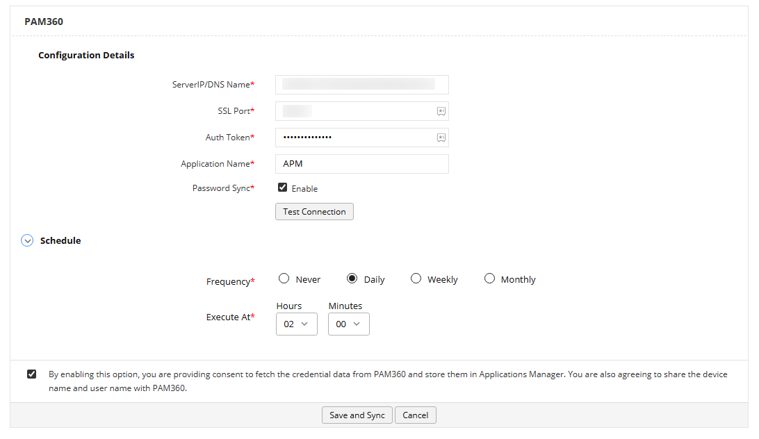 PAM Integration - ManageEngine Applications Manager