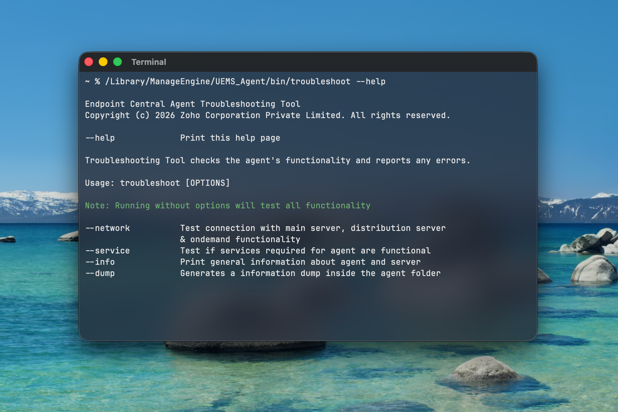 mac agent in agent tray icon