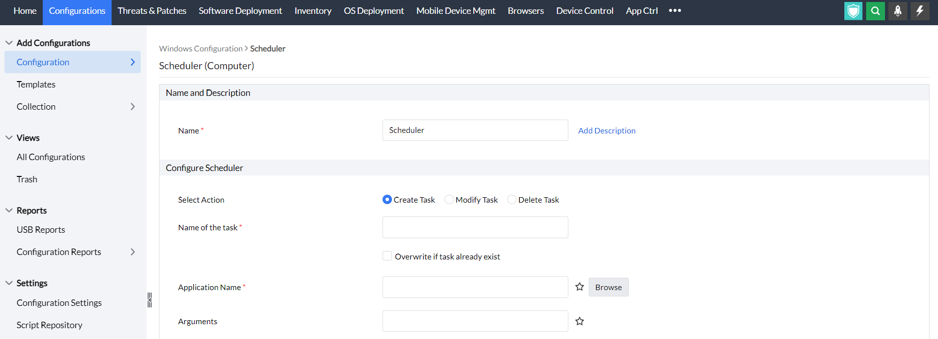  scheduler for computers in endpoint central