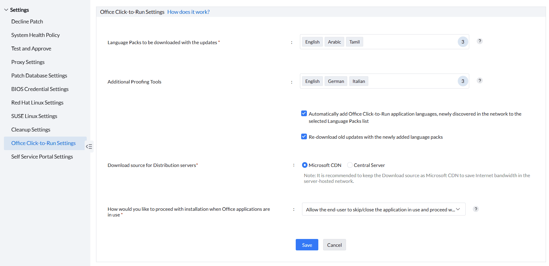 Office Click-to-Run Settings