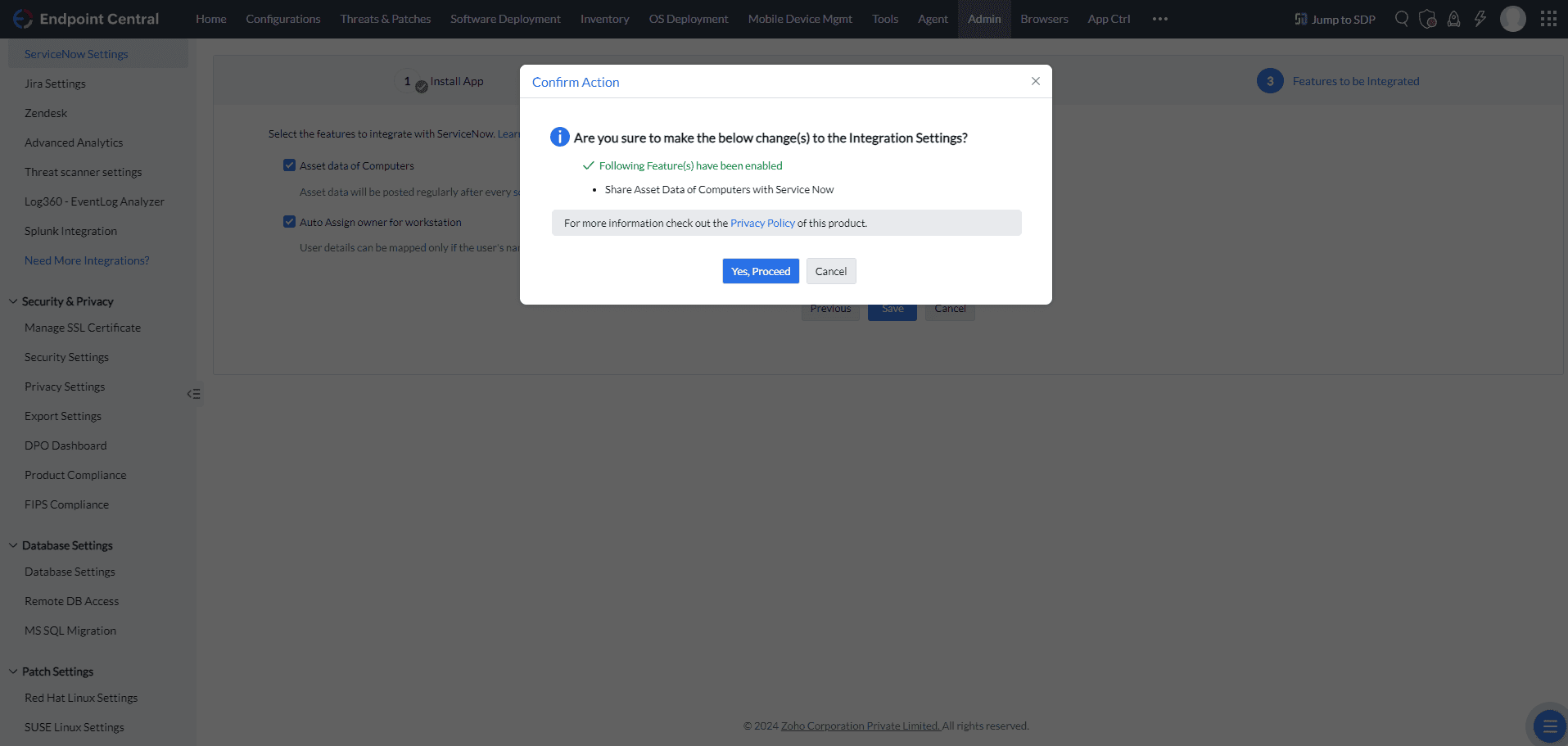 Service Graph Connector Setup Finalize