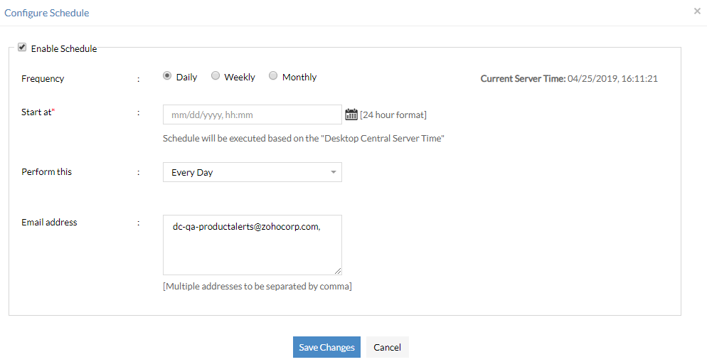 Schedule inventory scanning in IT inventory management tool - ManageEngine Endpoint Central