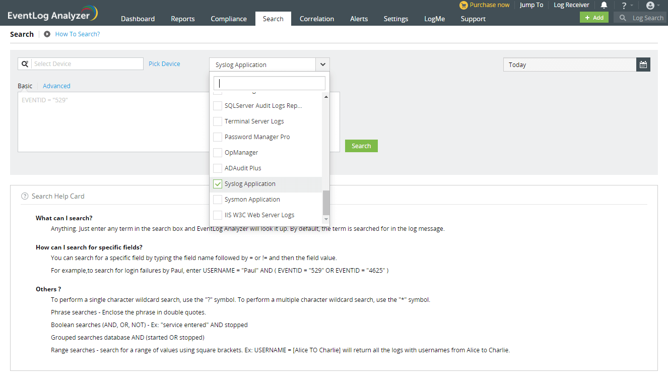 Adding a Syslog Application