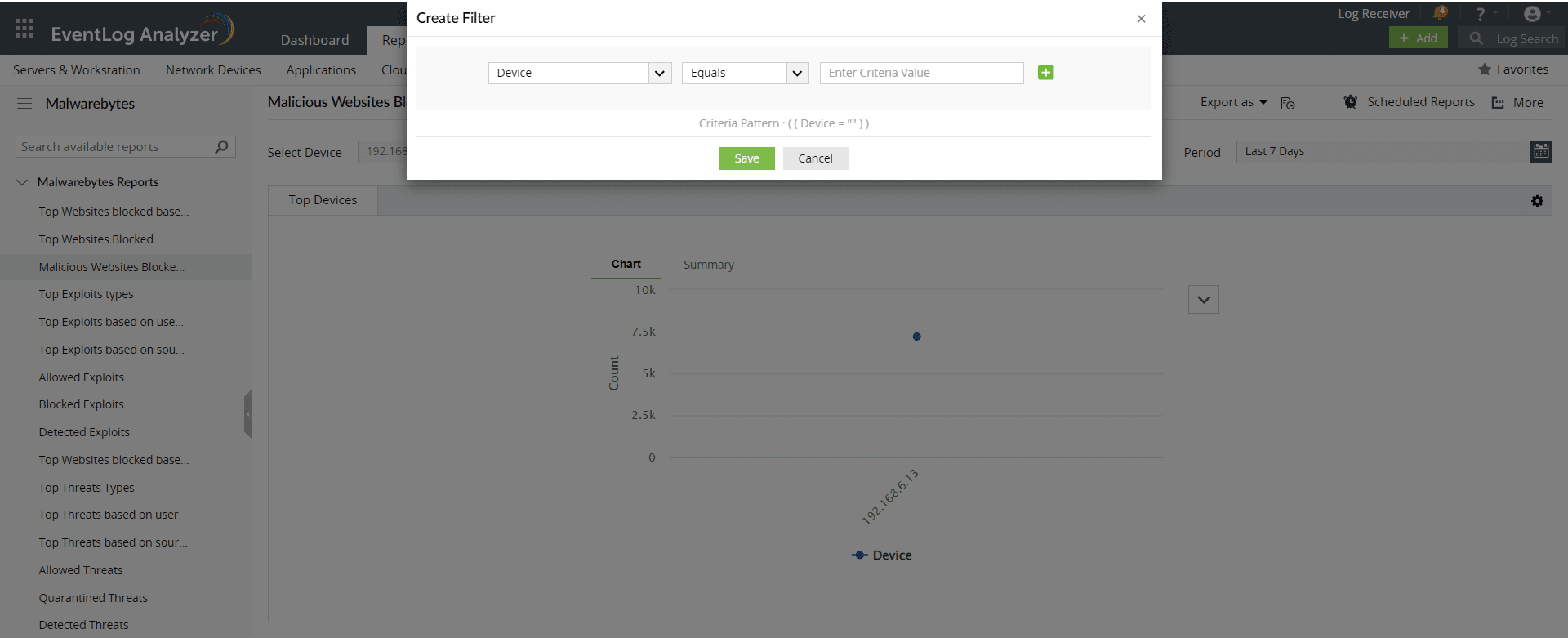 Reports for Malwarebytes devices