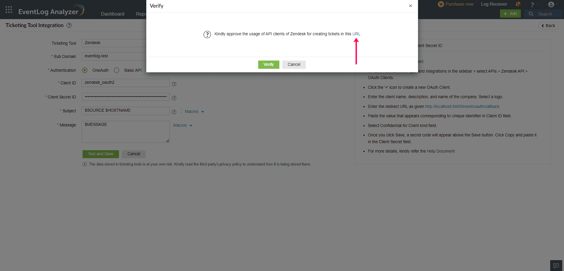 Ticketing Tool Integration