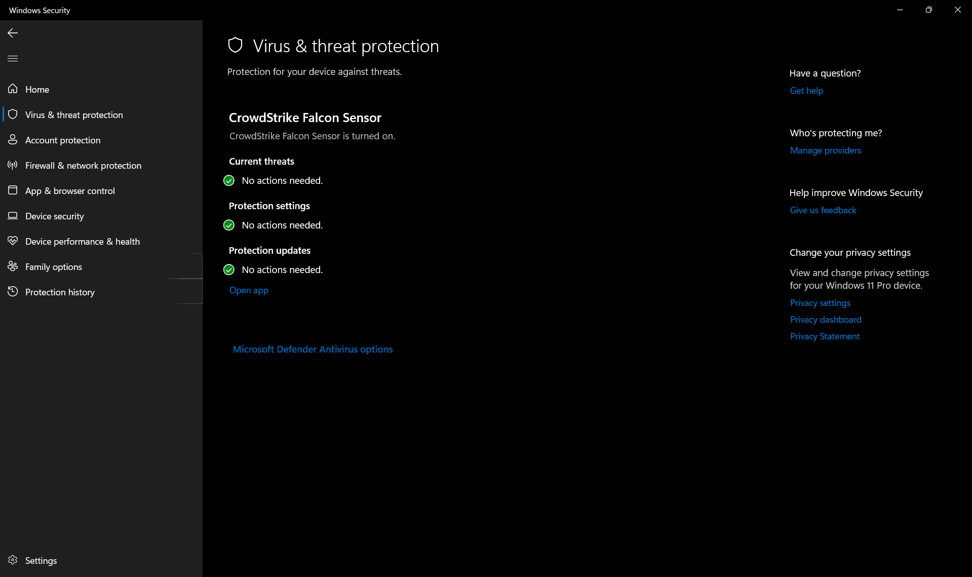 Fig. 6. Viewing and accessing Windows Defender logs using Windows Defender Security Center