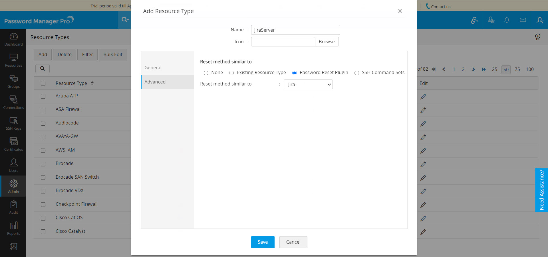 Password reset plugin