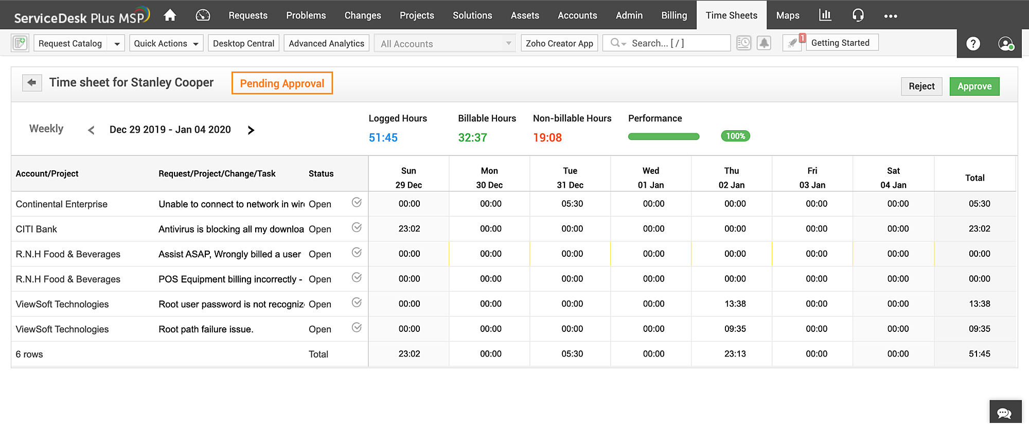 Timesheet management system