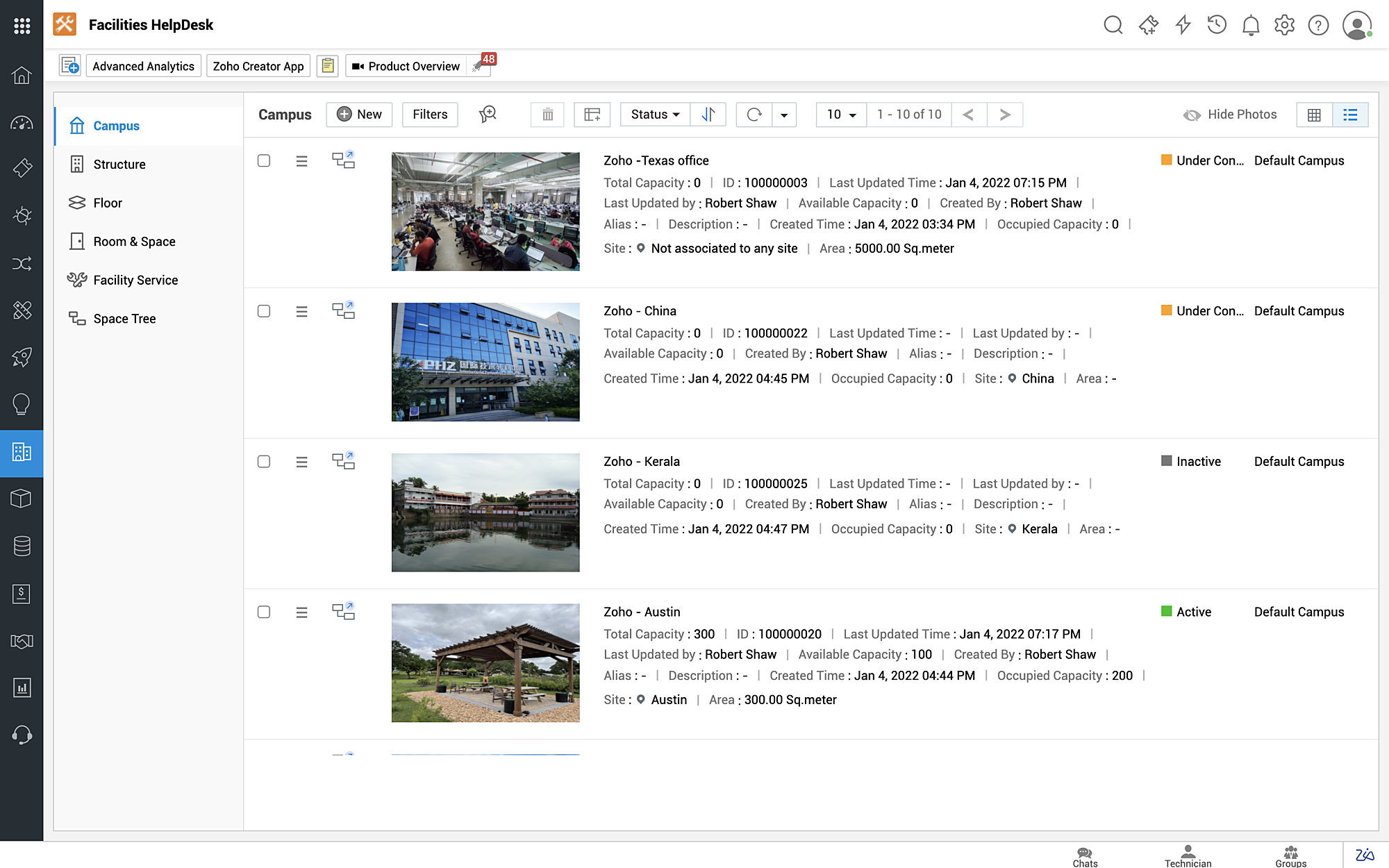 Facilities space management software