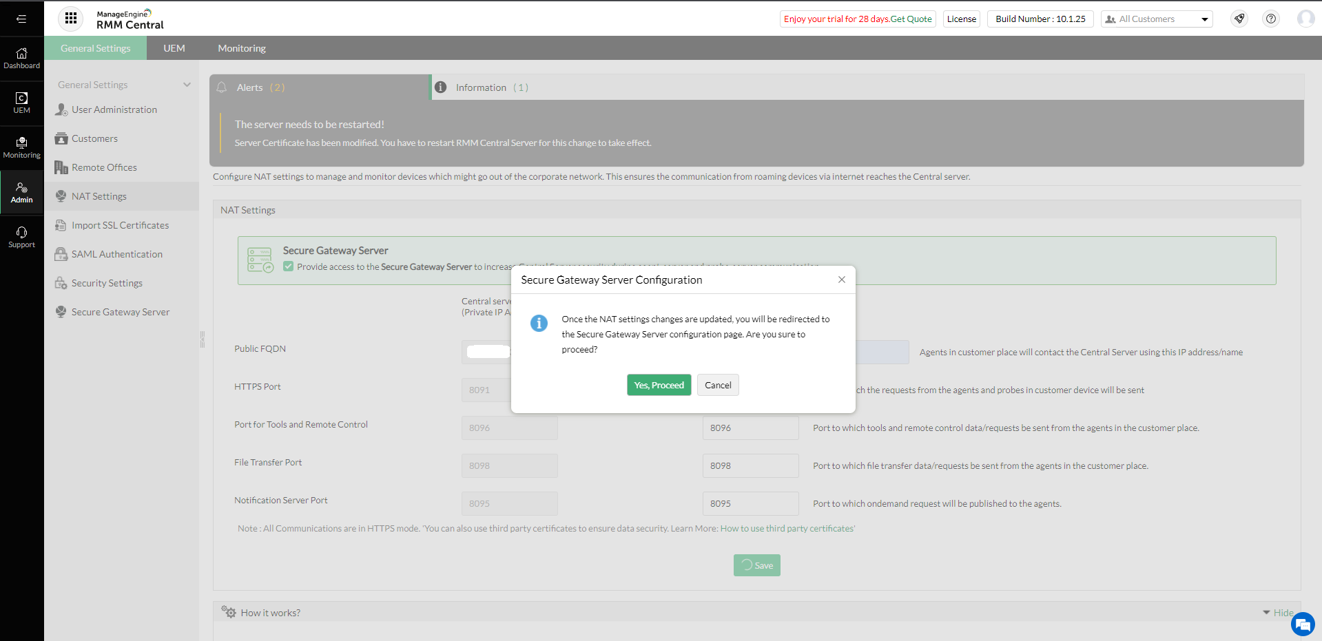 Secure Communication of mobile users using Secure Gateway Server