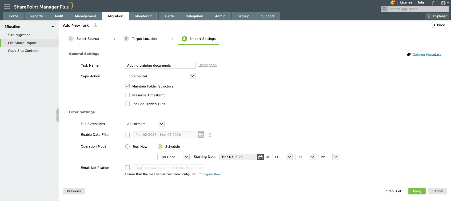 Uploading files to SharePoint using SharePoint Manager Plus