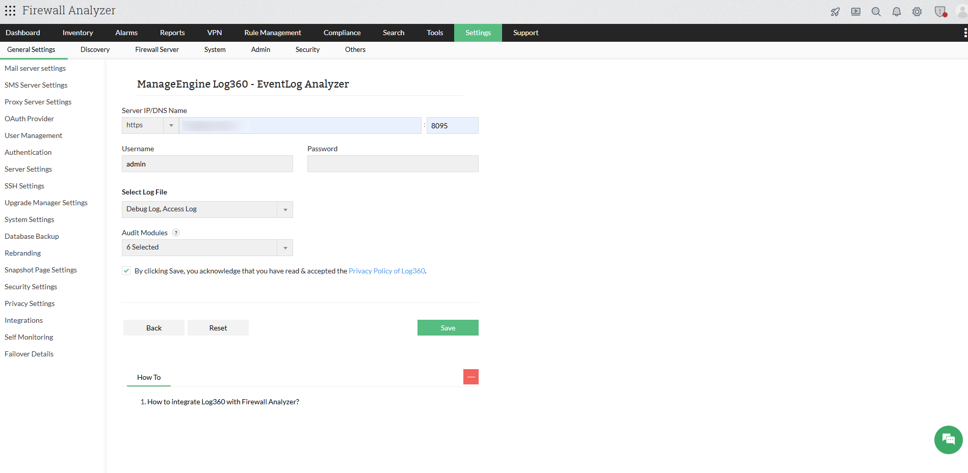 image title Configure Firewall Analyzer with Log360
