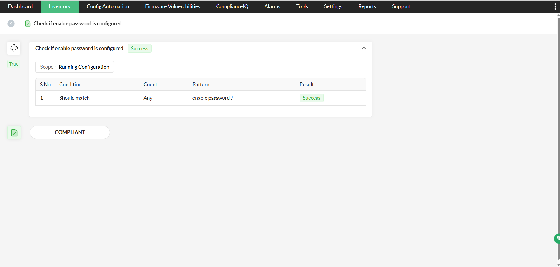 Compliance reports Rule compliance details in NCM