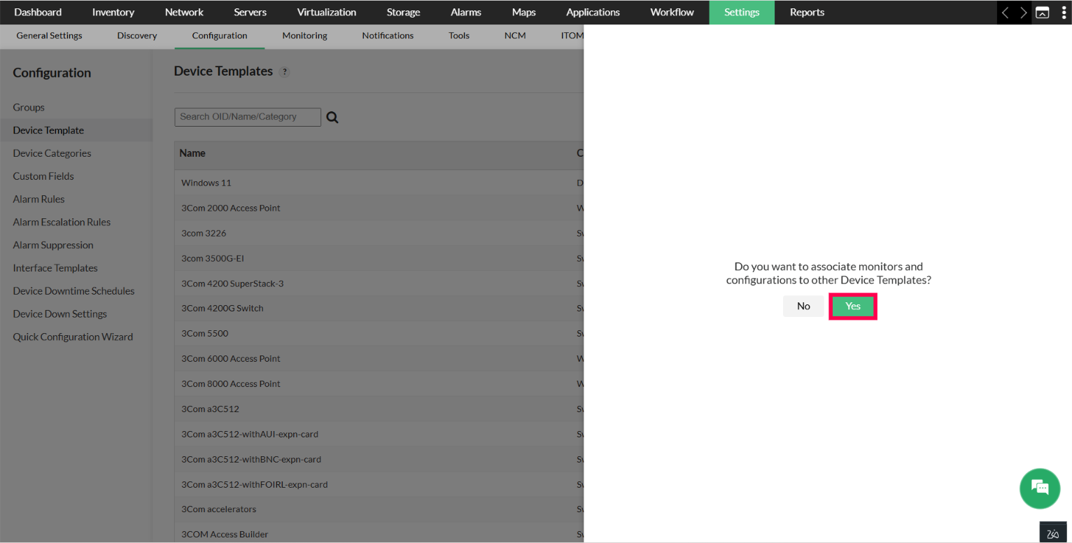 Bulk Template Association | ManageEngine OpManager