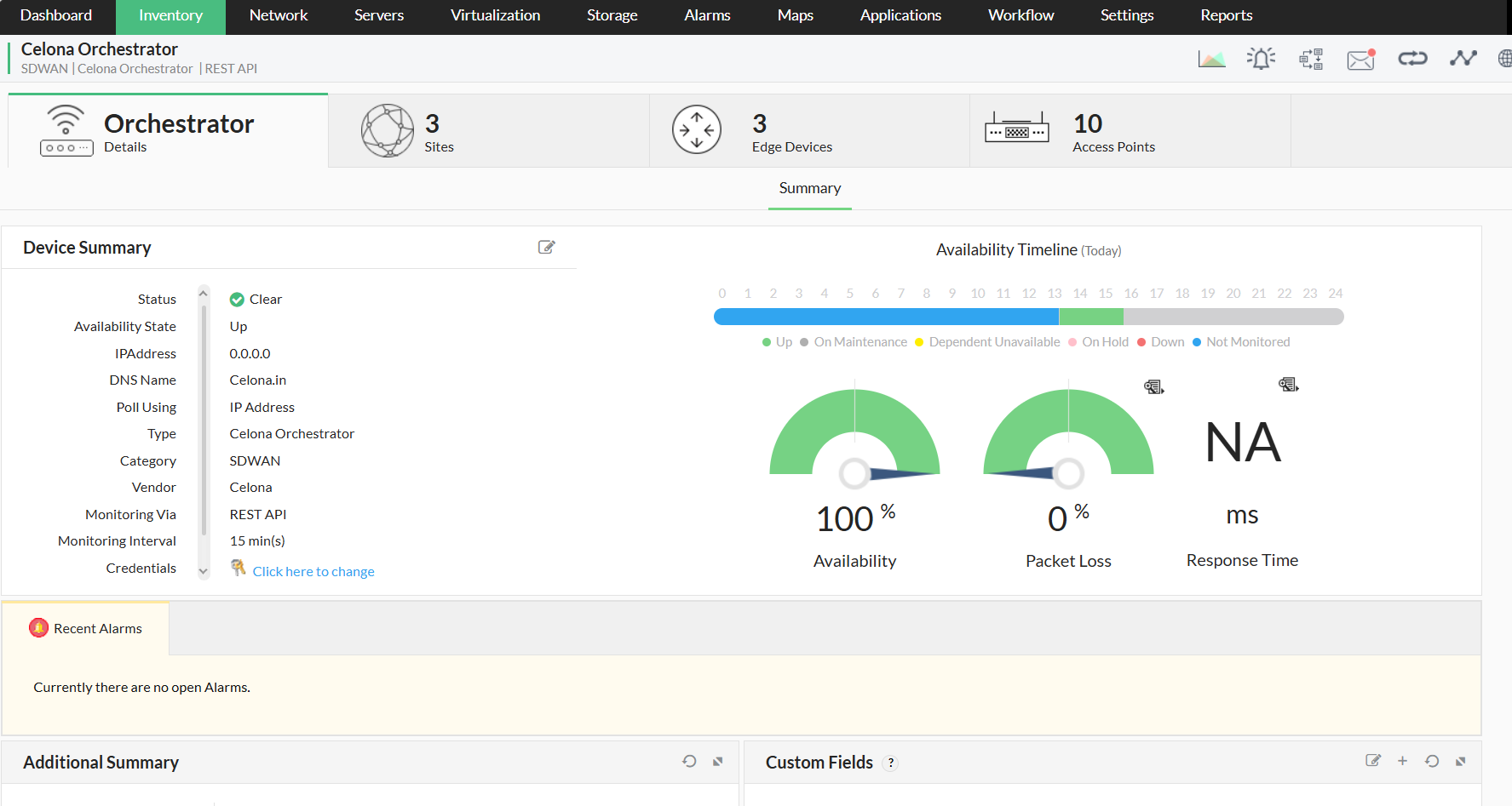 Celona Monitoring in OpManager