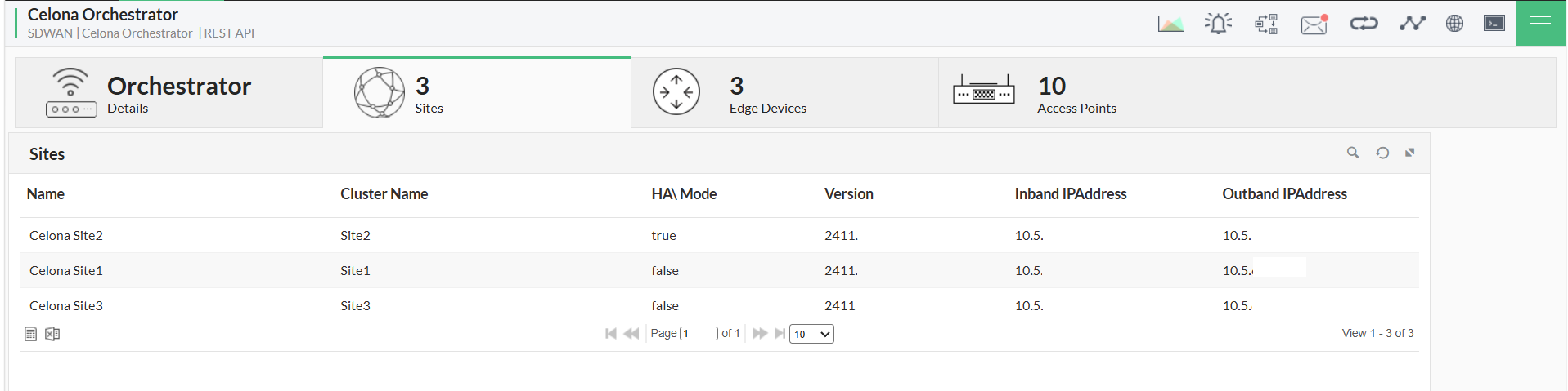 Celona Monitoring in OpManager