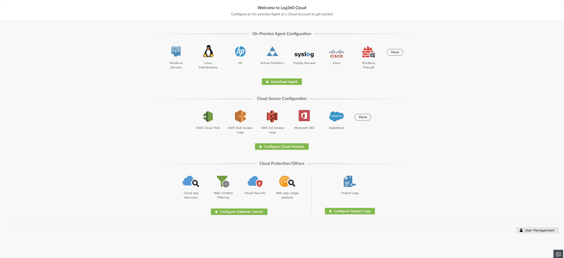 Starting Log360 Cloud
