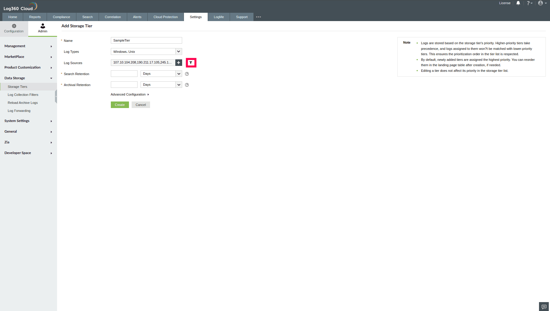Configuring Storage Tiers
