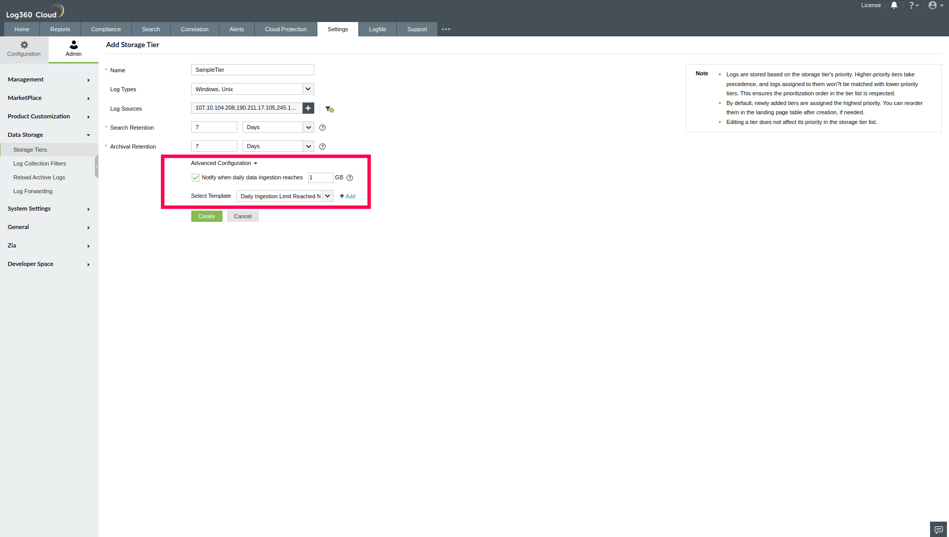 Configuring Storage Tiers