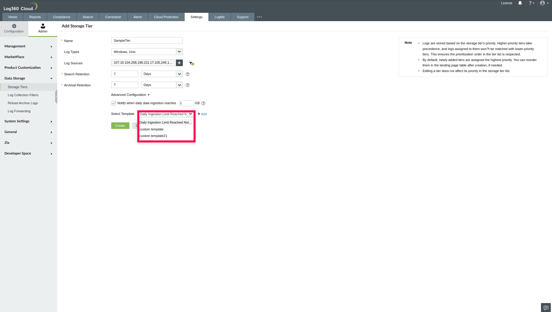Configuring Storage Tiers