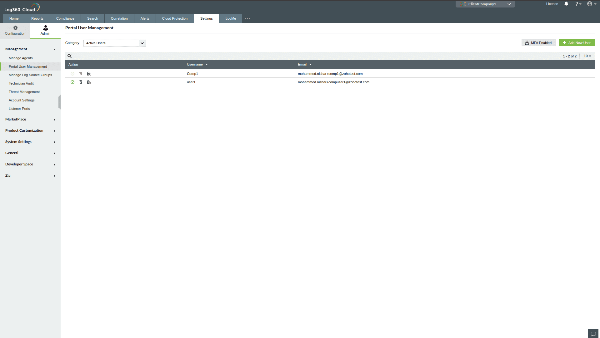 MSSP Customer Portal MFA