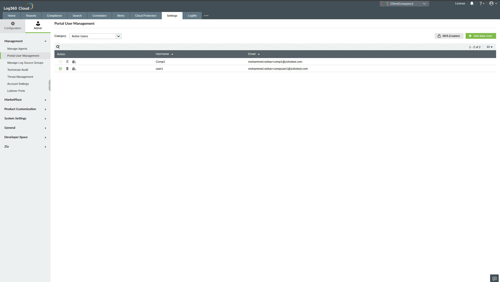 MSSP Customer Portal MFA