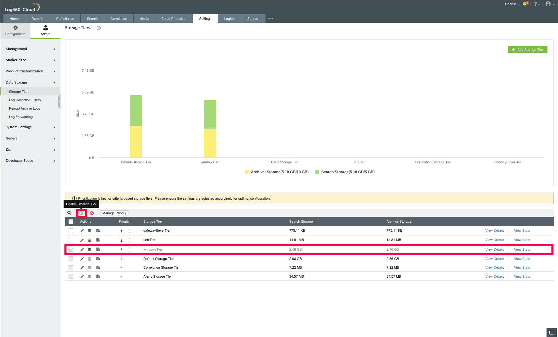 Managing Storage Tiers