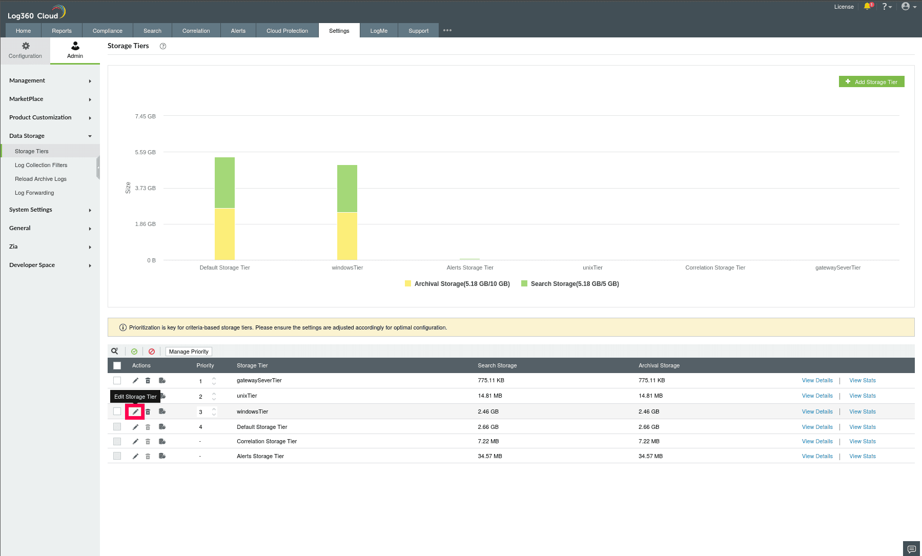 Managing Storage Tiers