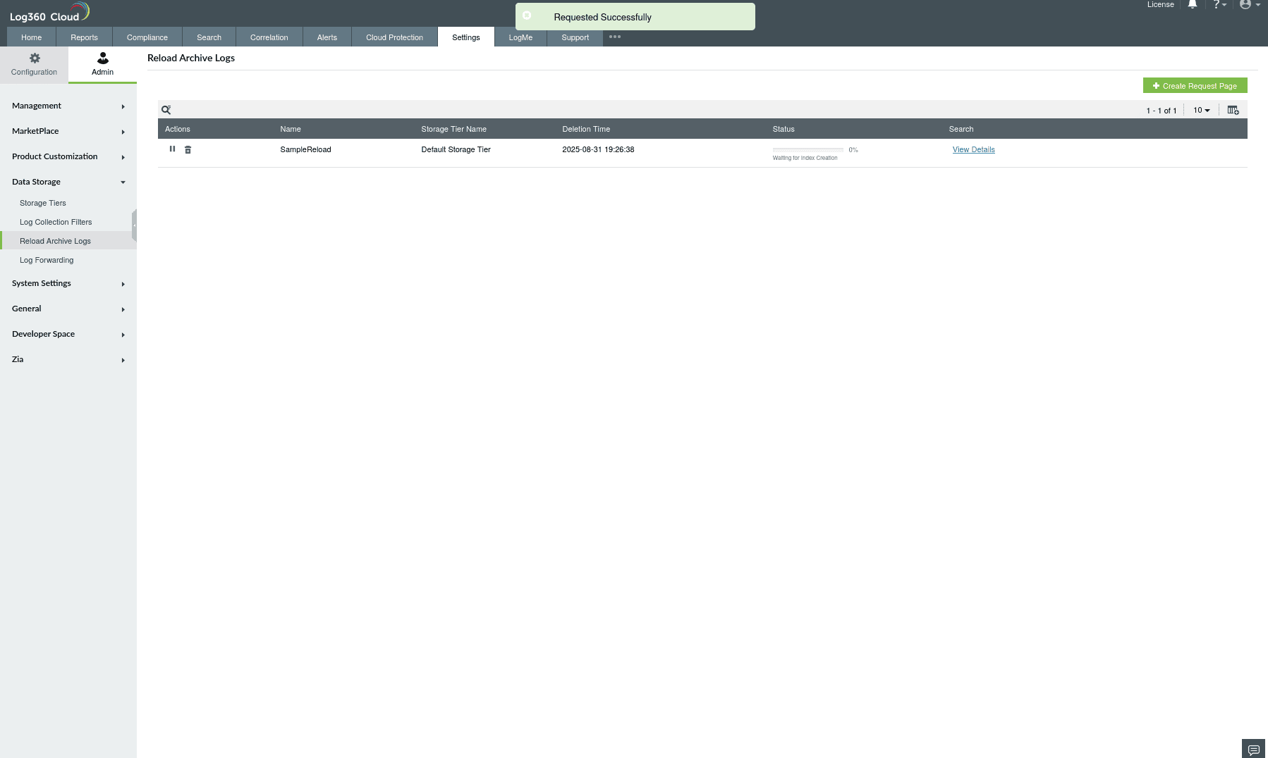 Reload Historical Logs